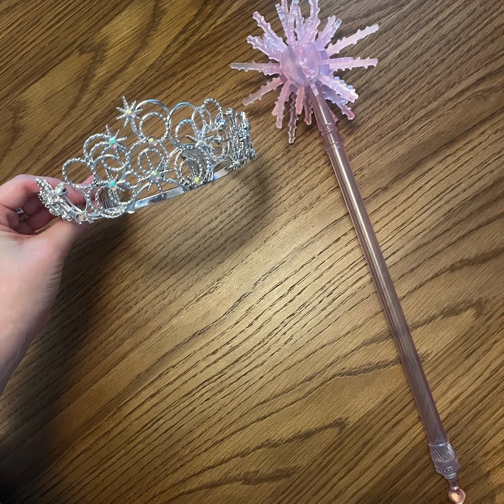 Glinda Pink Fairy Costume Dress with Crown & Wand